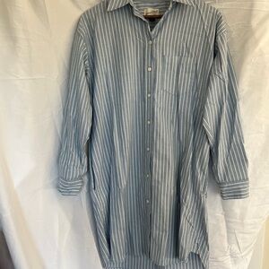 Light Blue and White Striped Button-Down Shirtdress XS with Pockets! NWT!